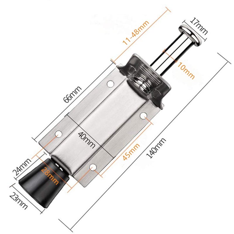 Tiberham Spring Loaded Door Stop, Tiberham Heavy Duty Kick Down Door Stopper with Soft Rubber Bumper, Stainless Steel Step On Foot Operated Door Holder Stop Jammer - Image 3